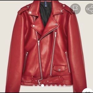 Red leather jacket
